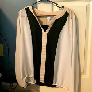 Charming Charlie white/tan/blank long sleeve